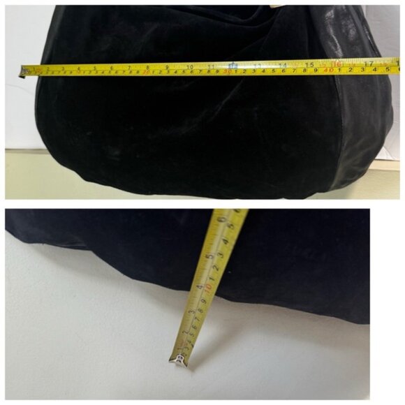 FURLA Suede Leather Large Hobo Shoulder Bag Oversized Boho Gold Hardware Ring - Picture 15 of 16